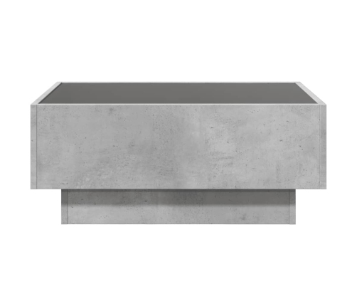 Mesa de centro y LED madera ingeniería gris hormigón 70x50x30cm