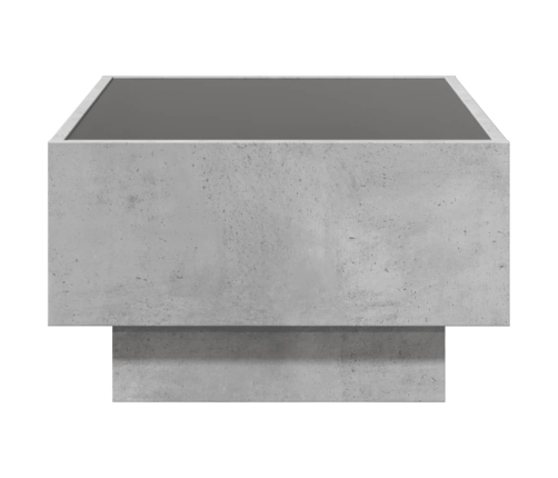 Mesa de centro y LED madera ingeniería gris hormigón 70x50x30cm