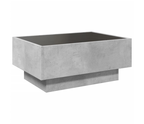 Mesa de centro y LED madera ingeniería gris hormigón 70x50x30cm