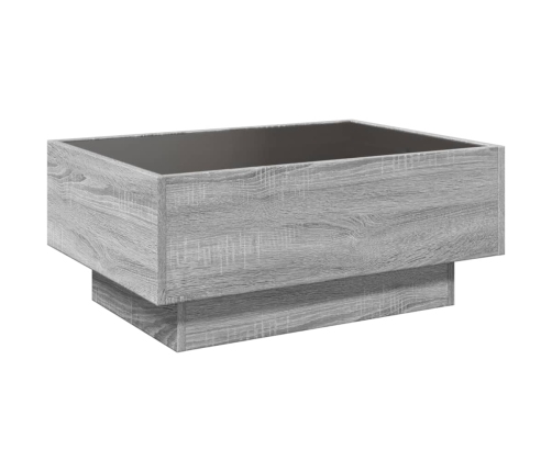 Mesa de centro y LED madera ingeniería gris Sonoma 70x50x30 cm