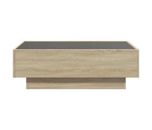 Mesa de centro y LED madera ingeniería roble Sonoma 90x50x30 cm