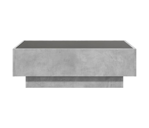 Mesa de centro y LED madera ingeniería gris hormigón 90x50x30cm