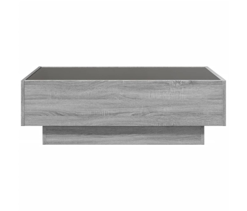 Mesa de centro y LED madera ingeniería gris Sonoma 90x50x30 cm