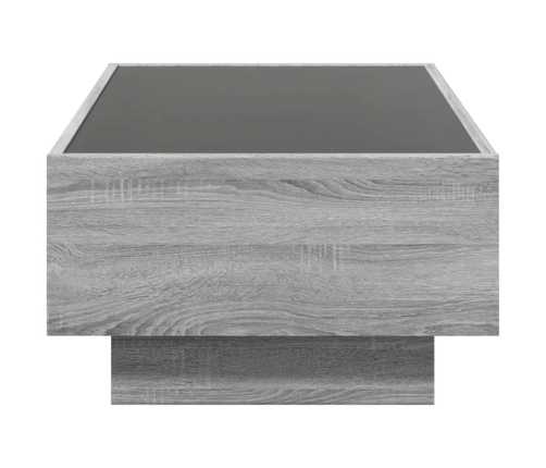 Mesa de centro y LED madera ingeniería gris Sonoma 90x50x30 cm