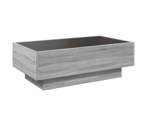 Mesa de centro y LED madera ingeniería gris Sonoma 90x50x30 cm