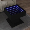 Mesa de centro con luz LED madera ingeniería negra 50x50x45 cm