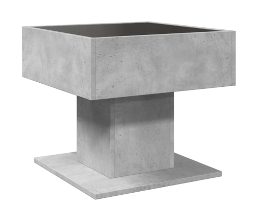 Mesa de centro y LED madera ingeniería gris hormigón 50x50x45cm