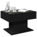 Mesa de centro con LED madera de ingeniería negro 70x50x45 cm