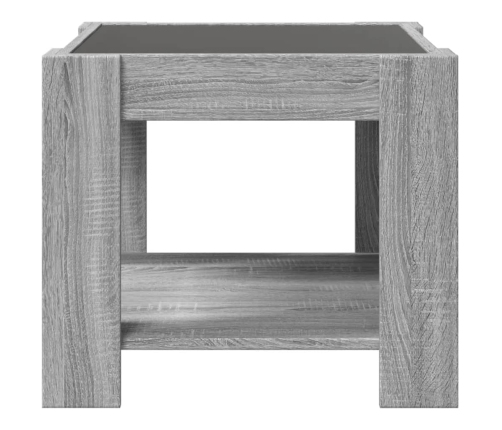 Mesa de centro y LED madera ingeniería gris Sonoma 53x53x45 cm