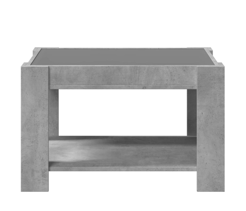 Mesa de centro y LED madera ingeniería gris hormigón 73x53x45cm