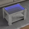 Mesa de centro y LED madera ingeniería gris hormigón 73x53x45cm