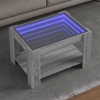 Mesa de centro y LED madera ingeniería gris Sonoma 73x53x45 cm