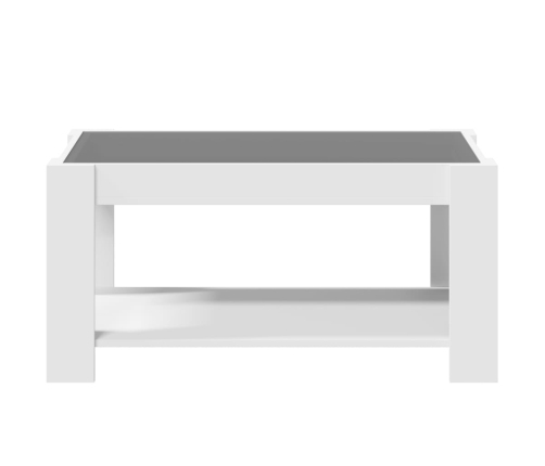 Mesa de centro con LED madera de ingeniería blanca 93x53x45 cm