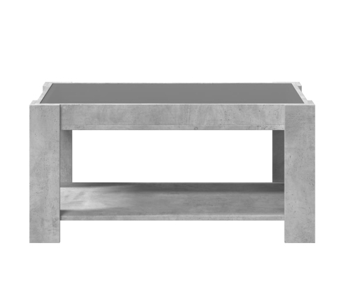 Mesa de centro y LED madera ingeniería gris hormigón 93x53x45cm