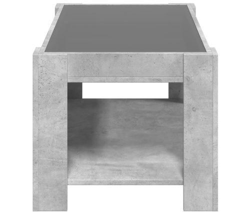 Mesa de centro y LED madera ingeniería gris hormigón 93x53x45cm