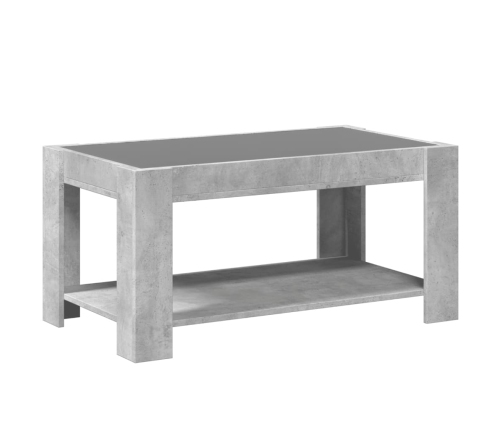 Mesa de centro y LED madera ingeniería gris hormigón 93x53x45cm