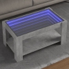 Mesa de centro y LED madera ingeniería gris hormigón 93x53x45cm