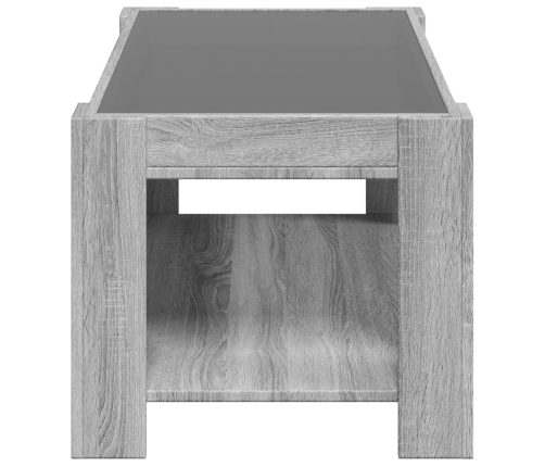 Mesa de centro y LED madera ingeniería gris Sonoma 93x53x45 cm