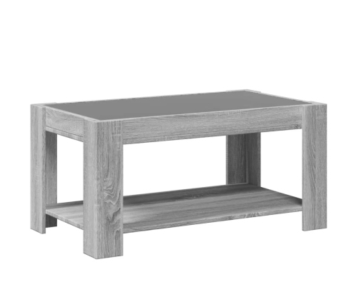 Mesa de centro y LED madera ingeniería gris Sonoma 93x53x45 cm