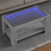 Mesa de centro y LED madera ingeniería gris Sonoma 93x53x45 cm