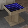 Mesa de centro y LED madera ingeniería roble Sonoma 50x50x45 cm