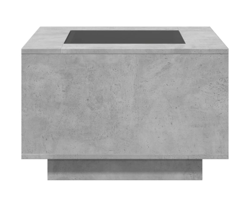 Mesa de centro y LED madera ingeniería gris hormigón 60x60x40cm