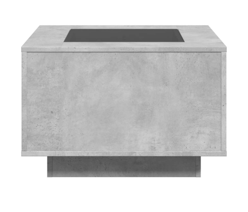 Mesa de centro y LED madera ingeniería gris hormigón 60x60x40cm