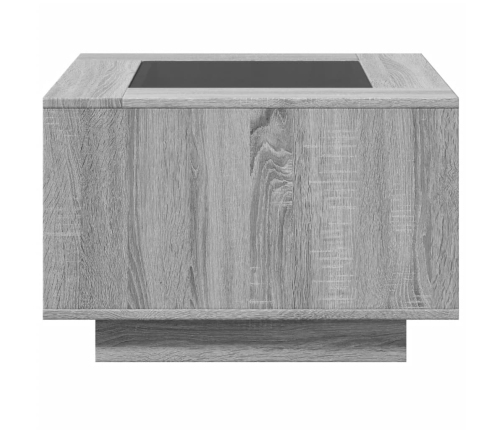 Mesa de centro y LED madera ingeniería gris Sonoma 60x60x40 cm