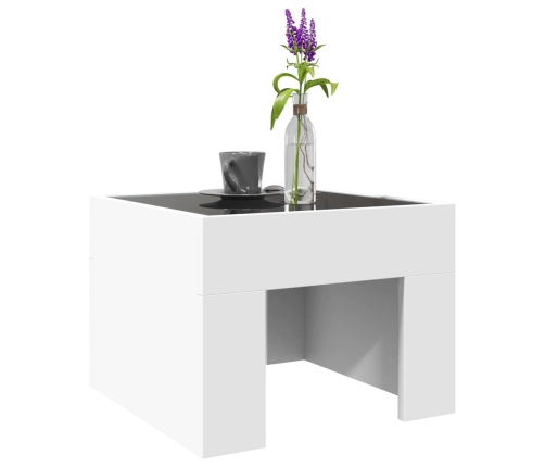 Mesa de centro con LED Infinity blanca 40x40x30 cm