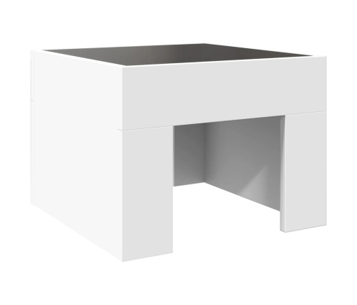 Mesa de centro con LED Infinity blanca 40x40x30 cm