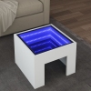 Mesa de centro con LED Infinity blanca 40x40x30 cm