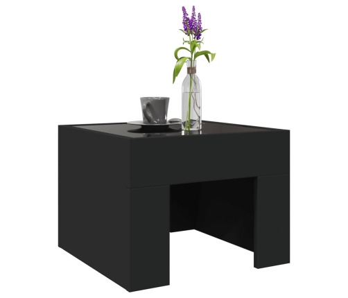 Mesa de centro con Infinity LED negro 40x40x30 cm