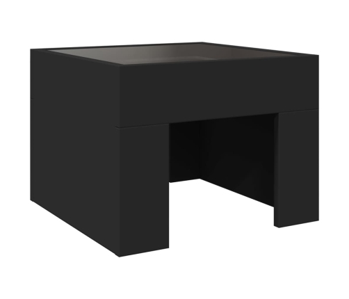 Mesa de centro con Infinity LED negro 40x40x30 cm