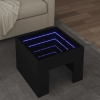 Mesa de centro con Infinity LED negro 40x40x30 cm