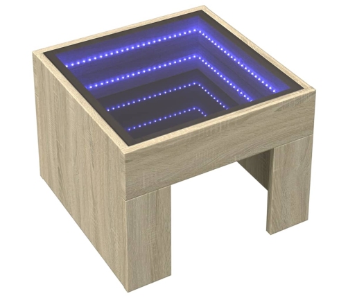 Mesa de centro con Infinity LED roble Sonoma 40x40x30 cm