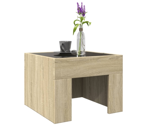 Mesa de centro con Infinity LED roble Sonoma 40x40x30 cm