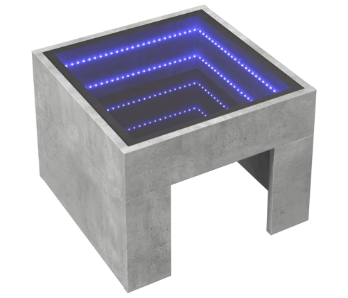 Mesa de centro con Infinity LED gris hormigón 40x40x30 cm