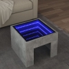 Mesa de centro con Infinity LED gris hormigón 40x40x30 cm