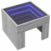 Mesa de centro con Infinity LED gris Sonoma 40x40x30 cm