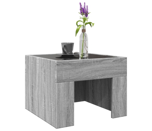 Mesa de centro con Infinity LED gris Sonoma 40x40x30 cm