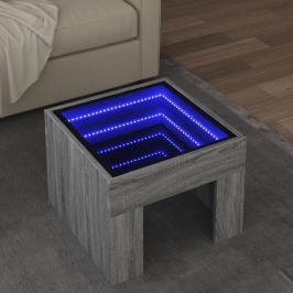 Mesa de centro con Infinity LED gris Sonoma 40x40x30 cm