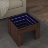 Mesa de centro con Infinity LED marrón roble 40x40x30 cm