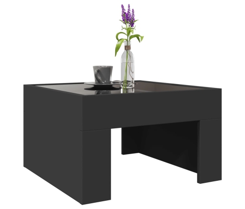 Mesa de centro con Infinity LED negro 50x50x30 cm