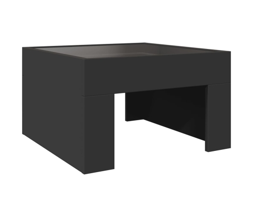 Mesa de centro con Infinity LED negro 50x50x30 cm