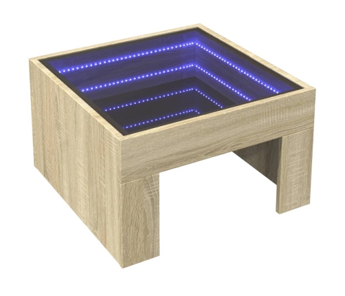 Mesa de centro con Infinity LED roble Sonoma 50x50x30 cm