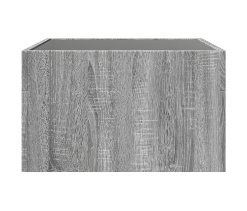 Mesa de centro con Infinity LED gris Sonoma 50x50x30 cm