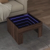 Mesa de centro con Infinity LED marrón roble 50x50x30 cm