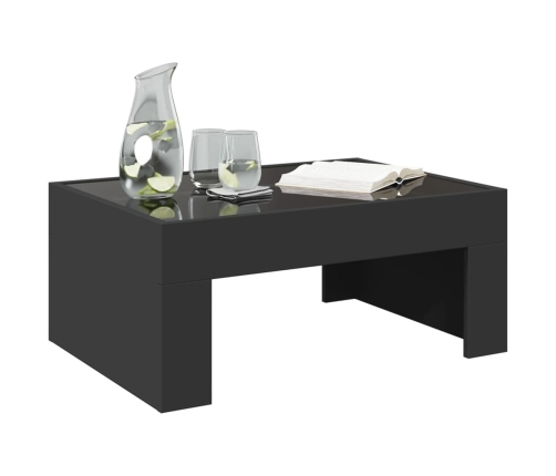 Mesa de centro con Infinity LED negro 70x50x30 cm