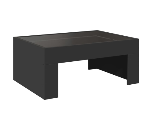 Mesa de centro con Infinity LED negro 70x50x30 cm