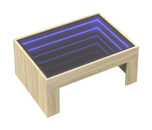 Mesa de centro con Infinity LED roble Sonoma 70x50x30 cm